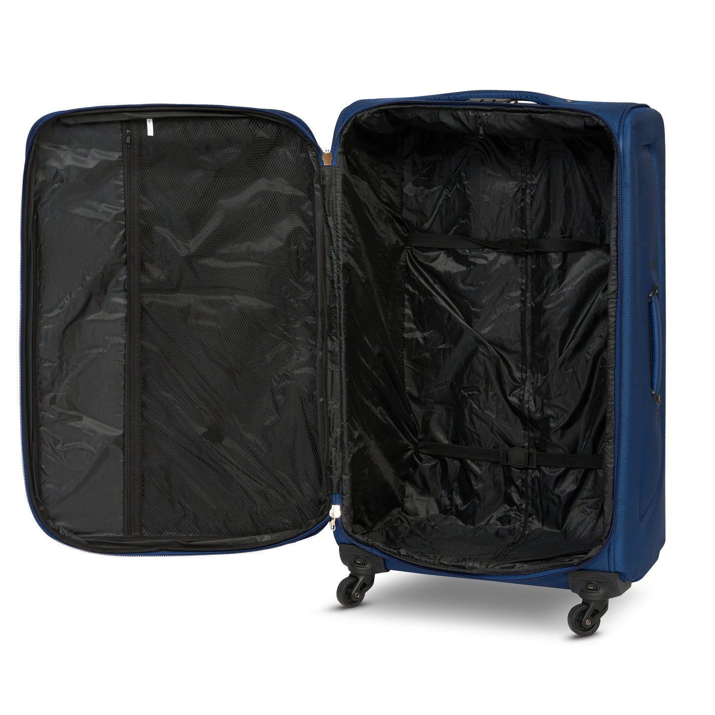 4-Wheel Suitcase Set Soft Shell Luggage, Set of 4 L,M,S,Cabin - Assorted Colours