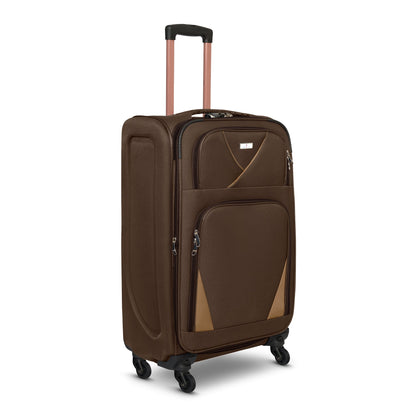 4-Wheel Suitcase Set Soft Shell Luggage, Set of 4 L,M,S,Cabin - Assorted Colours