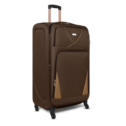 4-Wheel Suitcase Set Soft Shell Luggage, Set of 4 L,M,S,Cabin - Assorted Colours