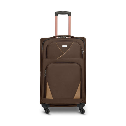 4-Wheel Suitcase Set Soft Shell Luggage, Set of 4 L,M,S,Cabin - Assorted Colours