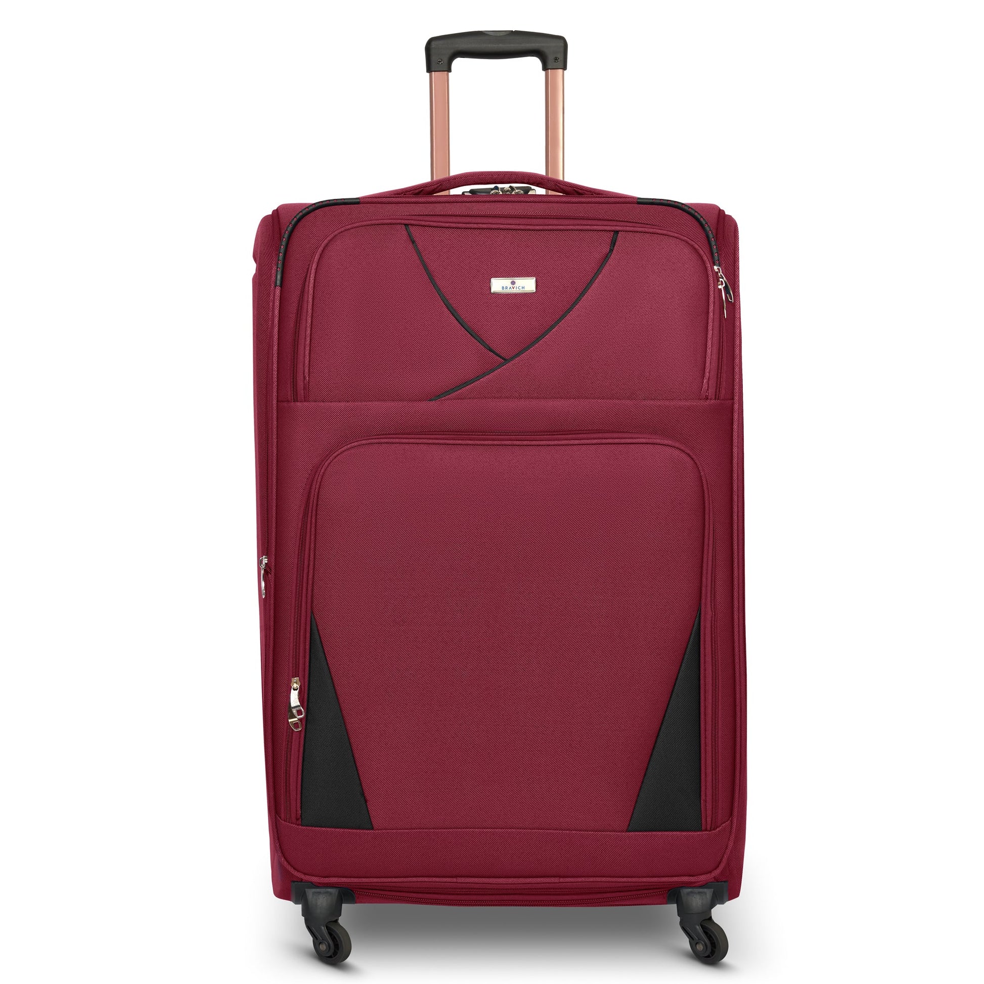4-Wheel Suitcase Set Soft Shell Luggage, Set of 4 L,M,S,Cabin - Assorted Colours Bargainia