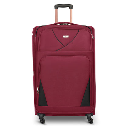 4-Wheel Suitcase Set Soft Shell Luggage, Set of 4 L,M,S,Cabin - Assorted Colours Bargainia