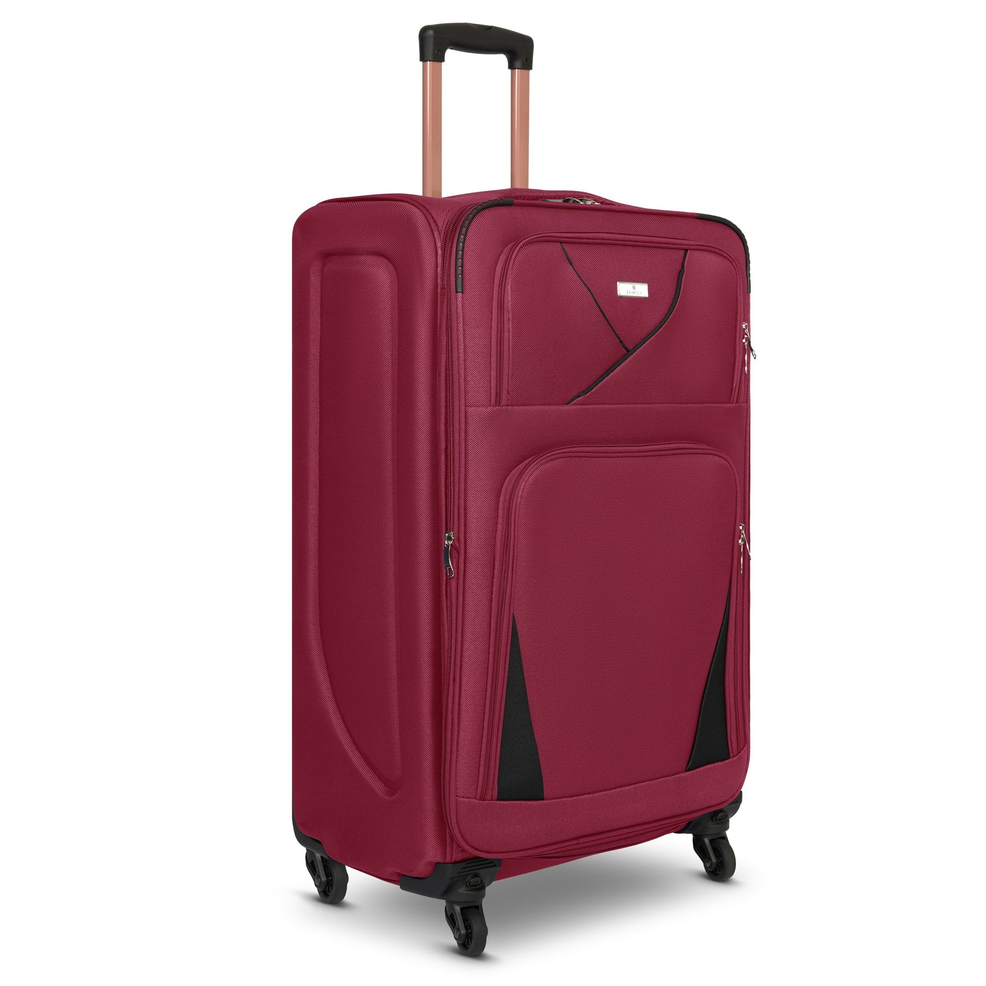 4-Wheel Suitcase Set Soft Shell Luggage, Set of 4 L,M,S,Cabin - Assorted Colours Bargainia