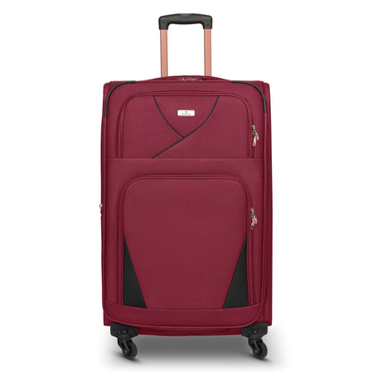 4-Wheel Suitcase Set Soft Shell Luggage, Set of 4 L,M,S,Cabin - Assorted Colours Bargainia