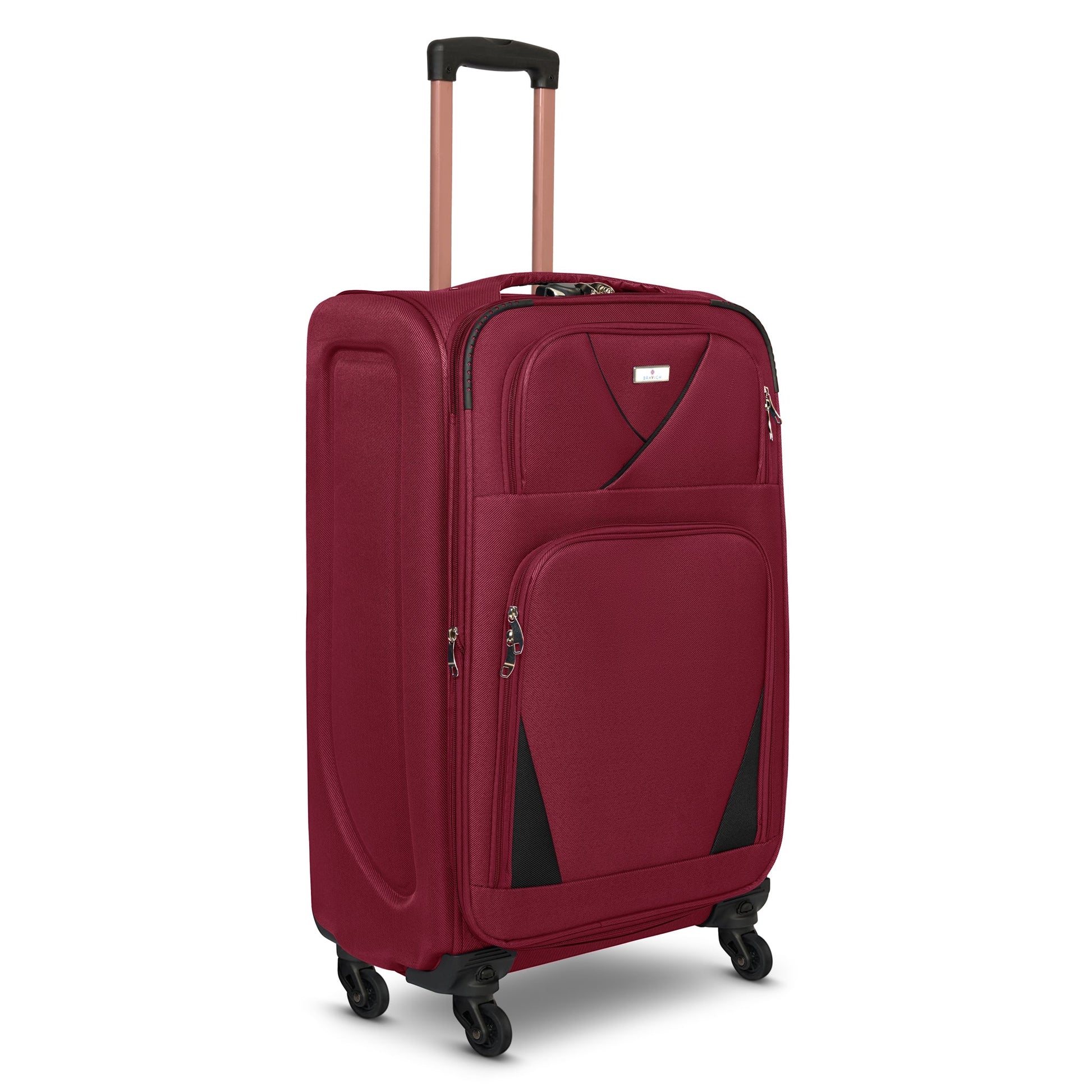 4-Wheel Suitcase Set Soft Shell Luggage, Set of 4 L,M,S,Cabin - Assorted Colours Bargainia