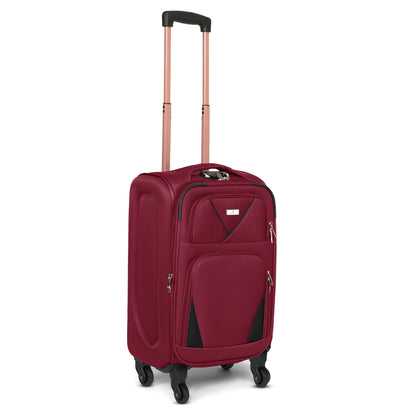 4-Wheel Suitcase Set Soft Shell Luggage, Set of 4 L,M,S,Cabin - Assorted Colours Bargainia