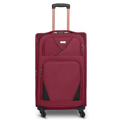 4-Wheel Suitcase Set Soft Shell Luggage, Set of 4 L,M,S,Cabin - Assorted Colours Bargainia
