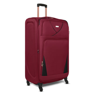 4-Wheel Suitcase Set Soft Shell Luggage, Set of 4 L,M,S,Cabin - Assorted Colours Bargainia