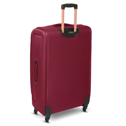 4-Wheel Suitcase Set Soft Shell Luggage, Set of 4 L,M,S,Cabin - Assorted Colours Bargainia