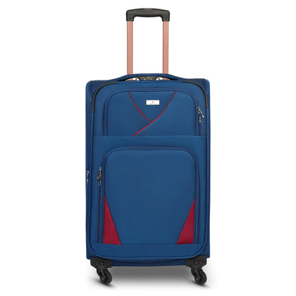 4-Wheel Suitcase Set Soft Shell Luggage, Set of 4 L,M,S,Cabin - Assorted Colours