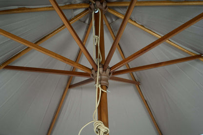 Belavi 3M Hardwood Round Garden Parasol Umbrella - Taupe