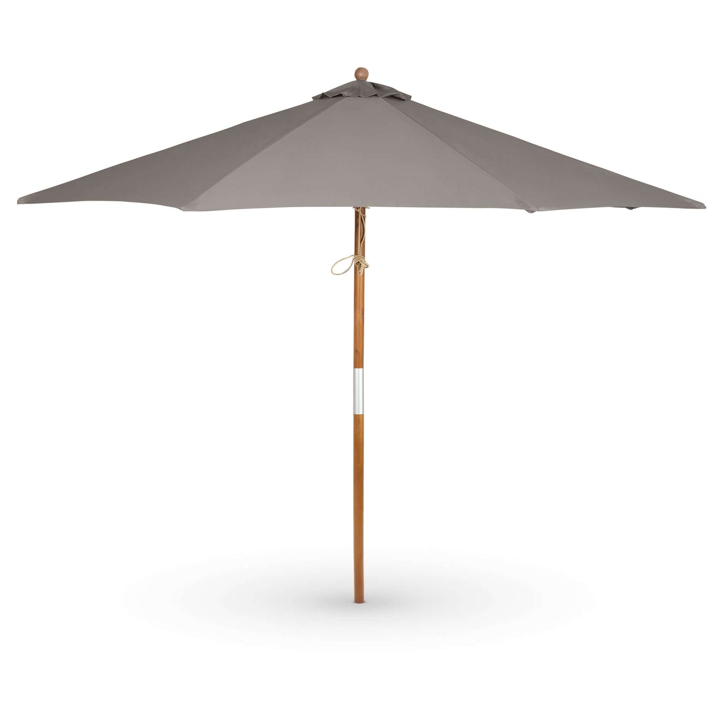 Belavi 3M Hardwood Round Garden Parasol Umbrella - Taupe