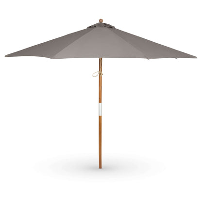 Belavi 3M Hardwood Round Garden Parasol Umbrella - Taupe