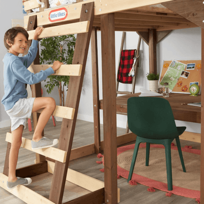 Little Tikes Wooden 4-In-1 Study Fort 5ft Loft Bed Set-50743658006-Bargainia.com