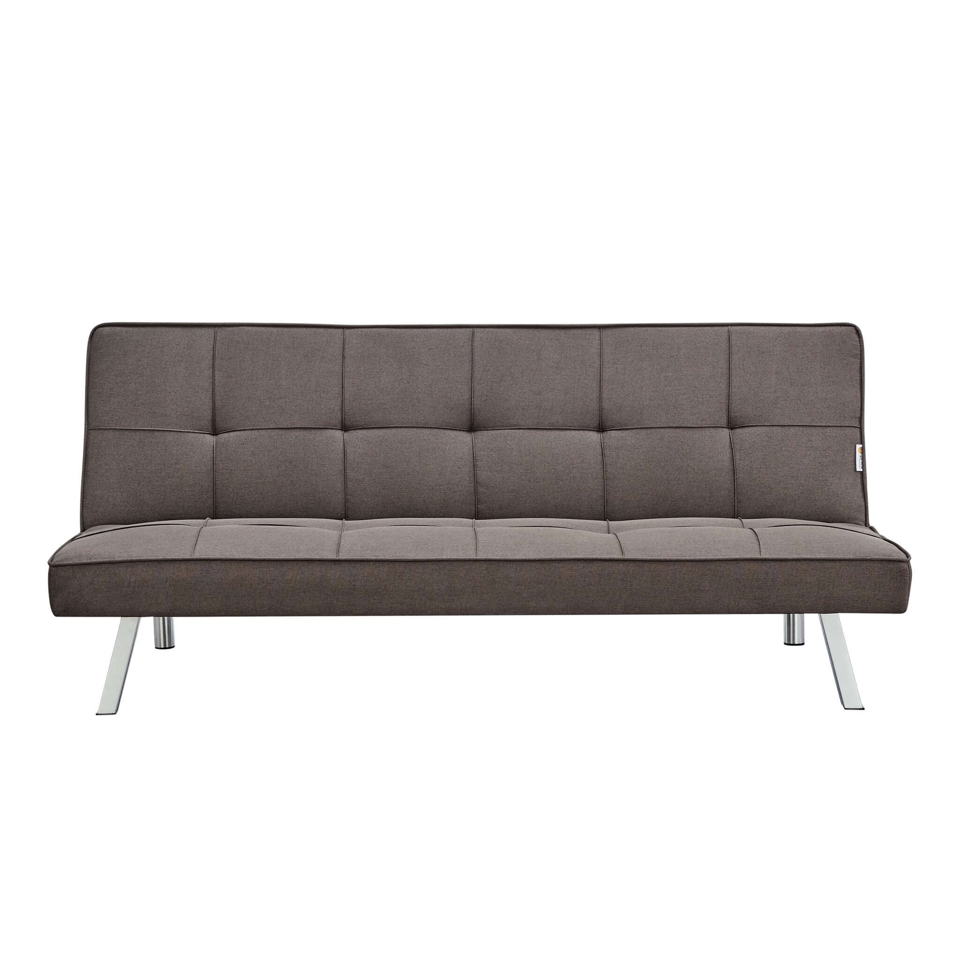 Britney Essentials 3 Seater Click Clack Sofa Bed - Brown-Bargainia.com