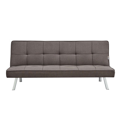 Britney Essentials 3 Seater Click Clack Sofa Bed - Brown-Bargainia.com