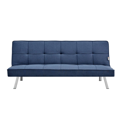 Britney Essentials 3 Seater Click Clack Sofa Bed - Navy Blue-Bargainia.com