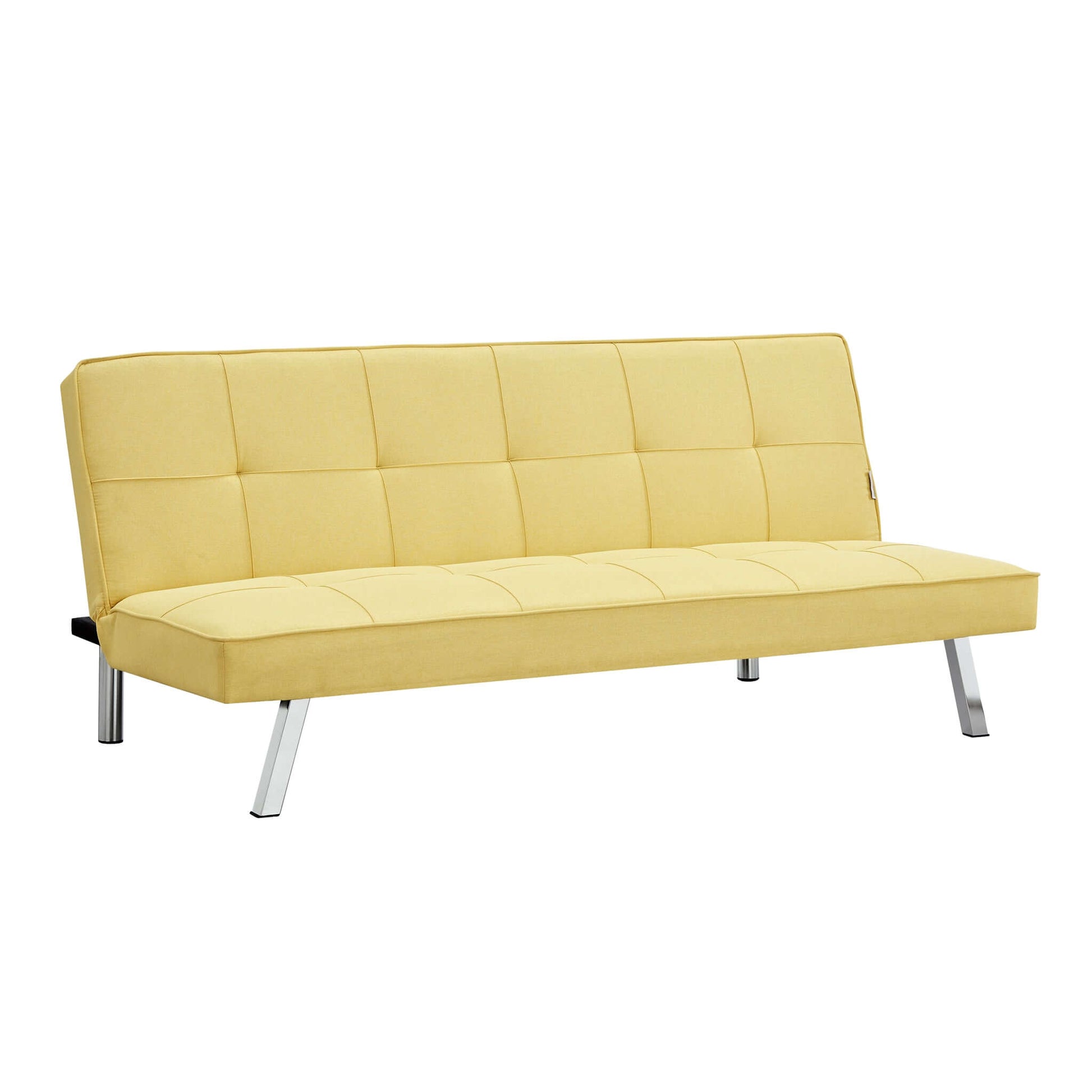 Britney Essentials 3 Seater Click Clack Sofa Bed - Yellow-Bargainia.com
