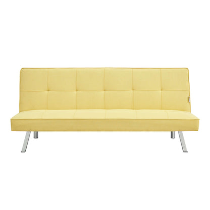 Britney Essentials 3 Seater Click Clack Sofa Bed - Yellow-Bargainia.com