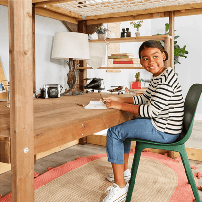 Little Tikes Wooden 4-In-1 Study Fort 5ft Loft Bed Set-50743658006-Bargainia.com