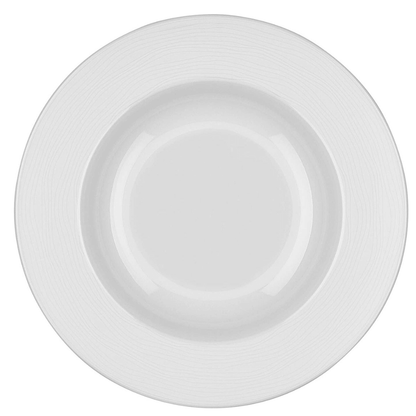 Genevi√®ve Lethu Dinnerware 22.5cm Porcelain Pasta Bowls, Set of 2, White-5054903802280-Bargainia.com