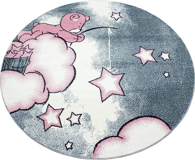 Pink Baby Bear Stars Rug - Kids-Bargainia.com