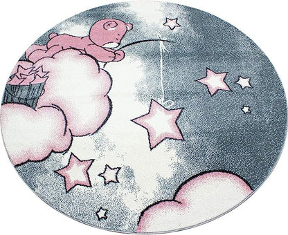 Pink Baby Bear Stars Rug - Kids-Bargainia.com