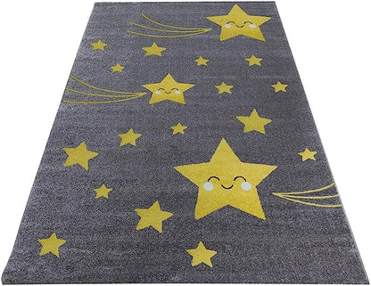 Mustard Stars Rug - Kids-4058819079805-Bargainia.com