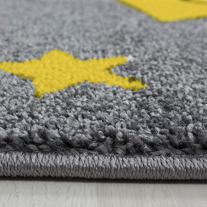 Mustard Stars Rug - Kids-4058819079805-Bargainia.com