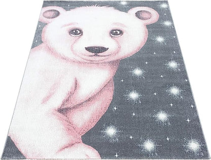 Pink Bear Kids Rug - Bambi-5056150253327-Bargainia.com