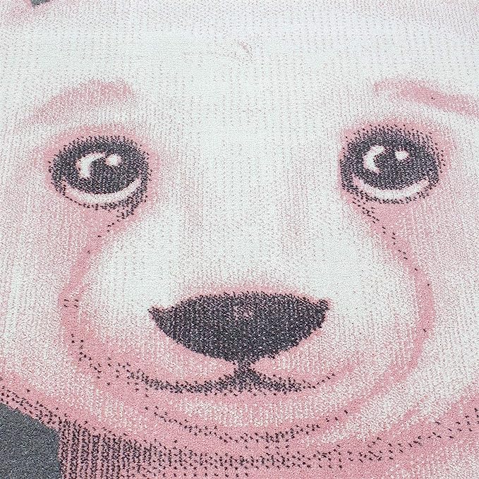 Pink Bear Kids Rug - Bambi-5056150253327-Bargainia.com