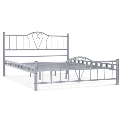 Orkide Metal 4'6FT Double Bed Frame - Silver