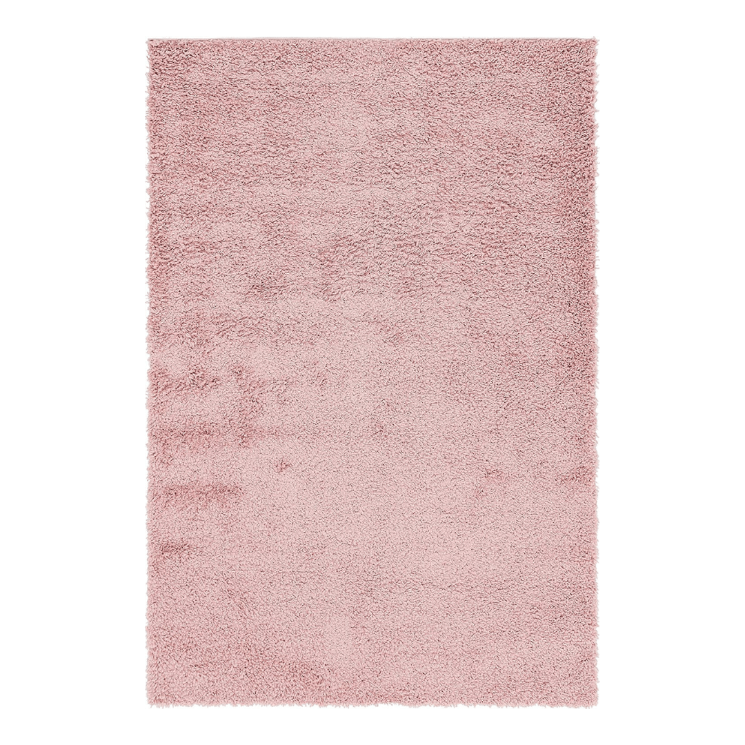 Rose Pink Plain Shaggy Rug - California-Bargainia.com