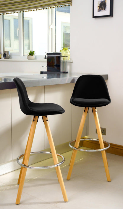 Barcelona Bar Stools - Set Of 2 - Black-5056150252771-Bargainia.com