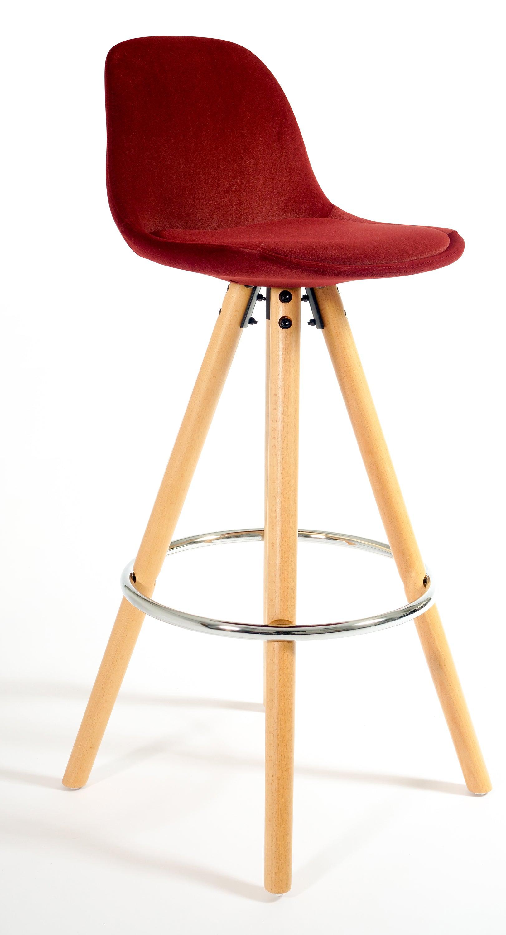 Barcelona Bar Stools - Set Of 2 - Burgundy-5056150252795-Bargainia.com