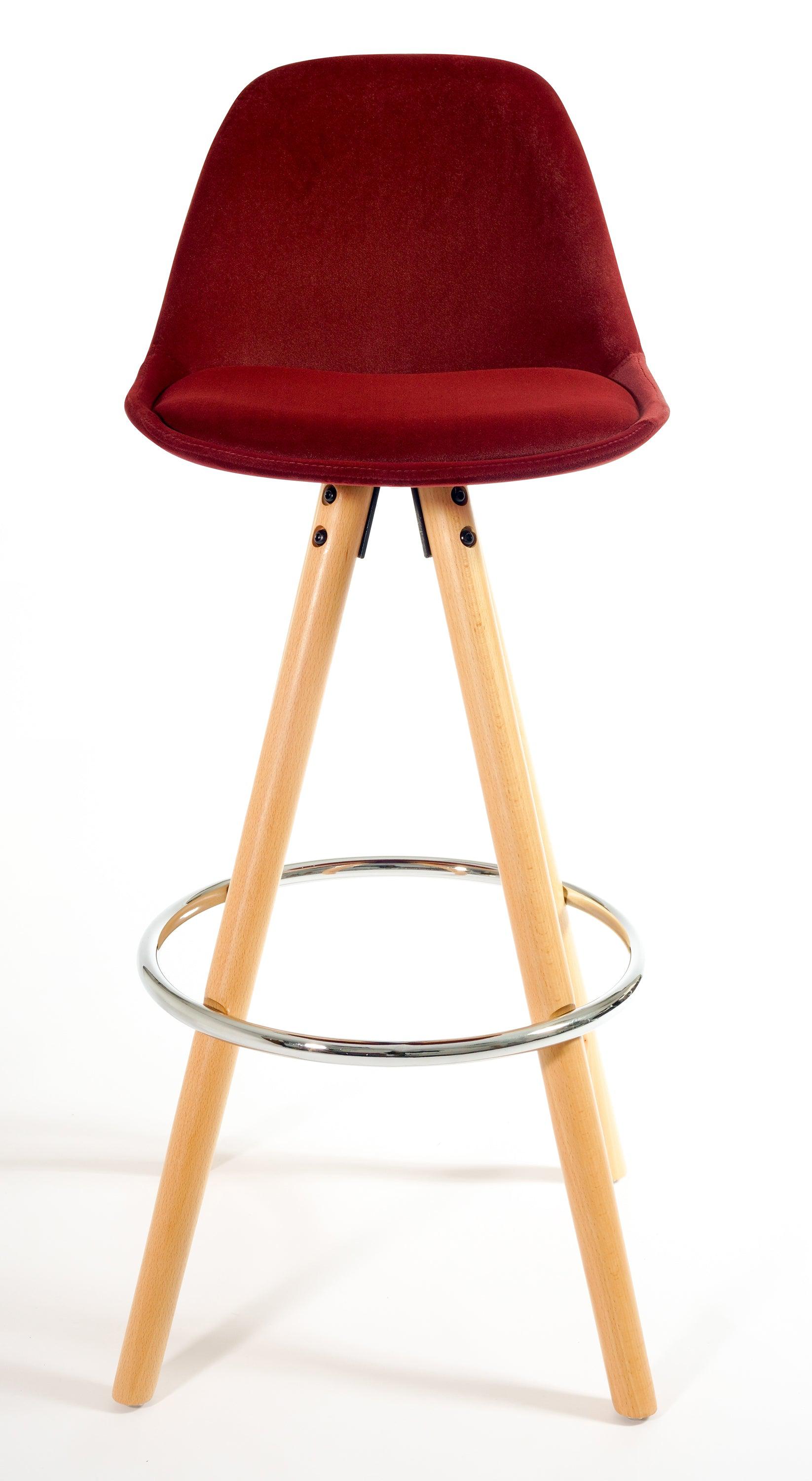 Barcelona Bar Stools - Set Of 2 - Burgundy-5056150252795-Bargainia.com
