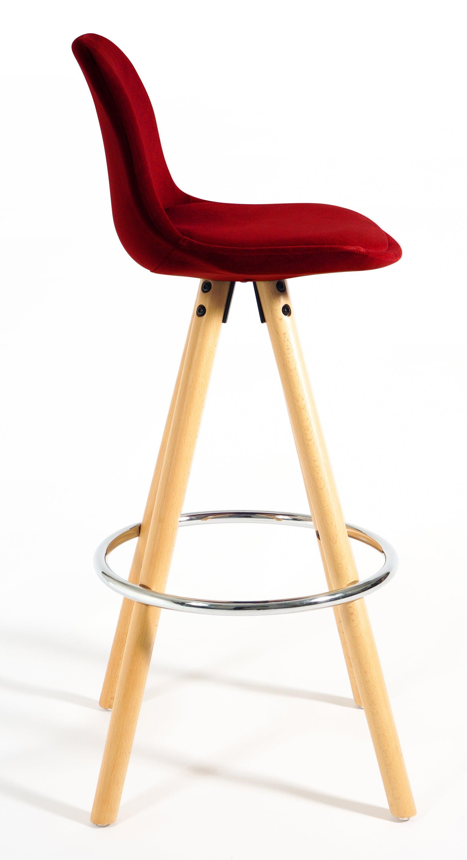 Barcelona Bar Stools - Set Of 2 - Burgundy-5056150252795-Bargainia.com