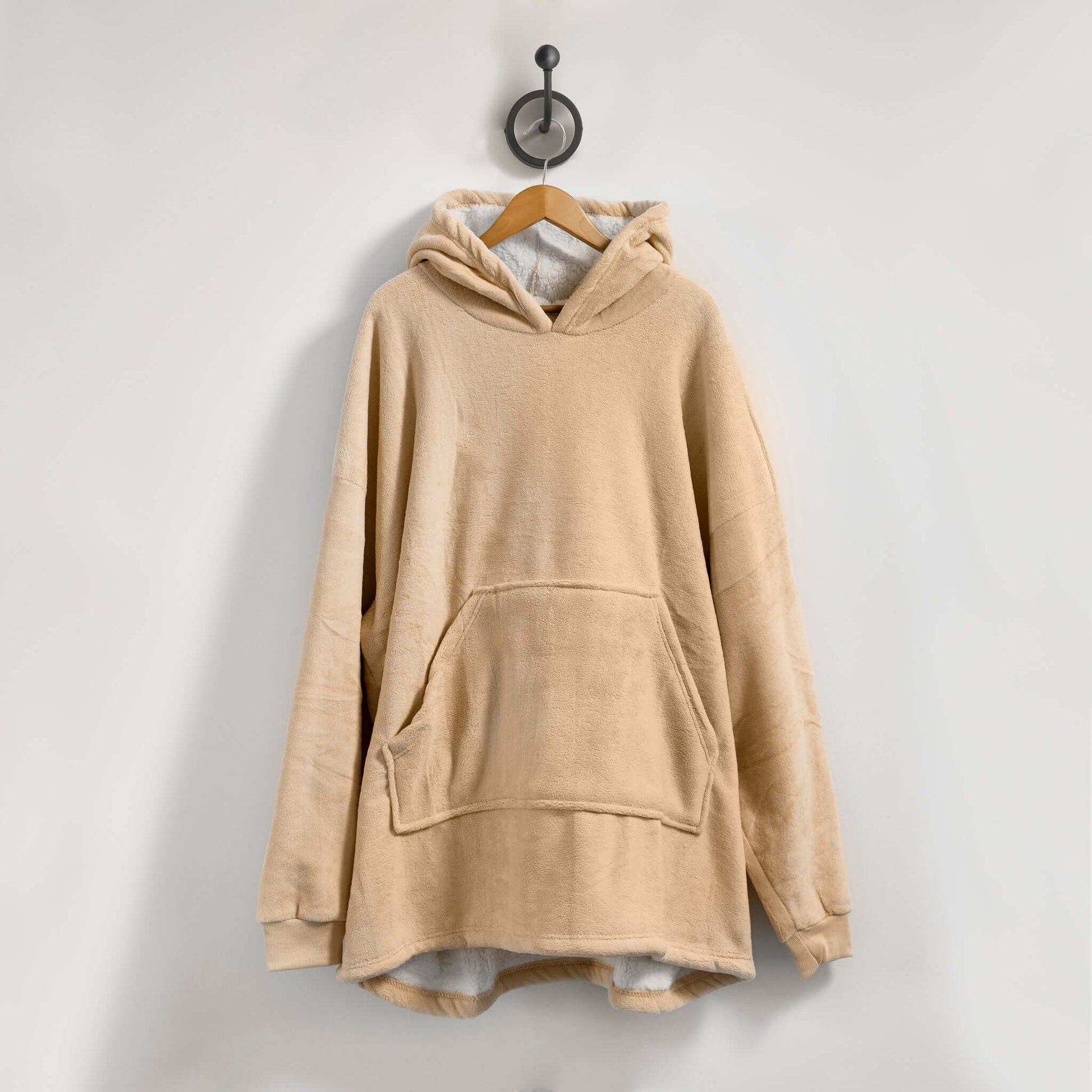 Hibernate Collection Oversized Super Soft Coral Fleece Sherpa Hoodie One Size-5056536110374-Bargainia.com