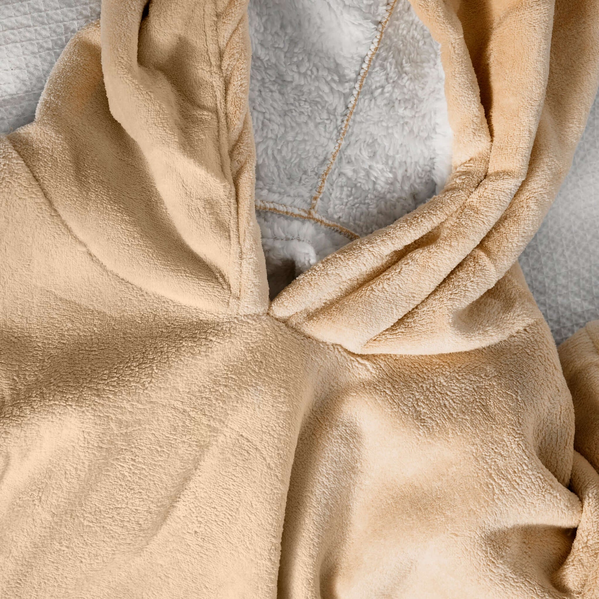Hibernate Collection Oversized Super Soft Coral Fleece Sherpa Hoodie One Size-Bargainia.com