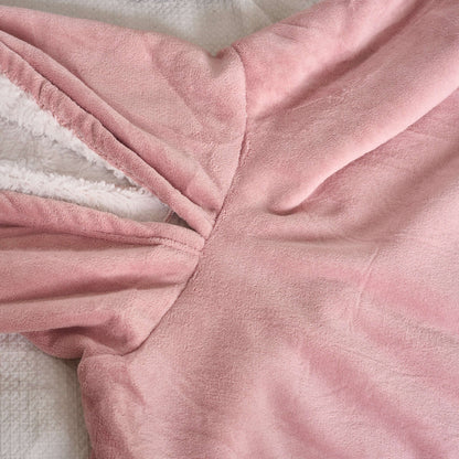 Hibernate Collection Oversized Super Soft Coral Fleece Hoodie One Size-Bargainia.com