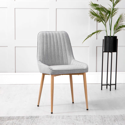 Light Grey Fabric Dining Chair - Set of 2