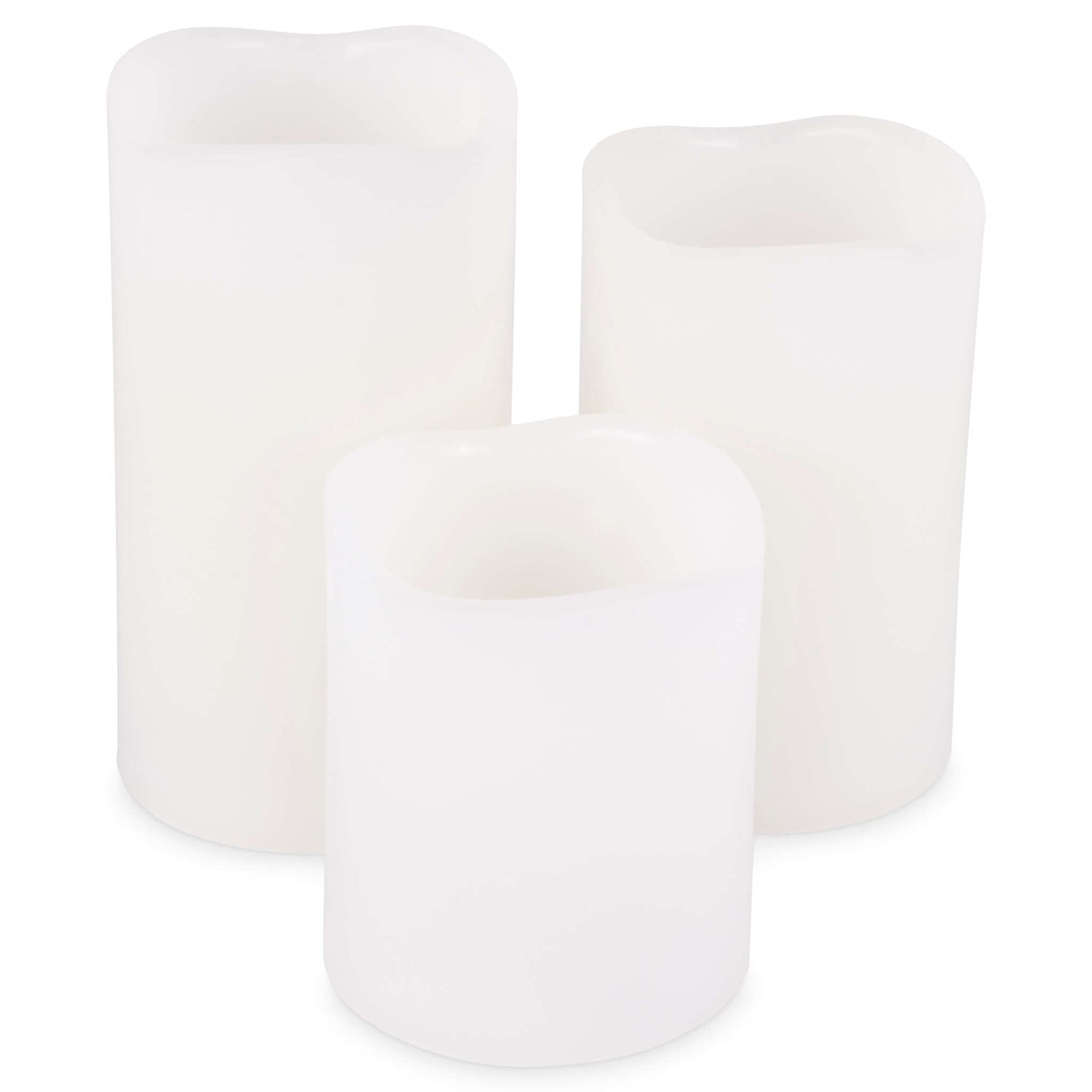 LED Remote Control Vanilla Wax Candles - 3 Pack-Bargainia.com