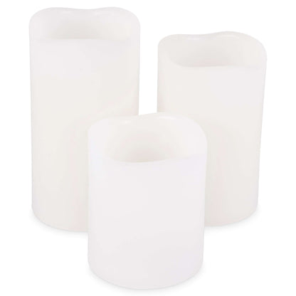 LED Remote Control Vanilla Wax Candles - 3 Pack-Bargainia.com
