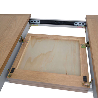 Elodie Dove Grey Oak Refectory Butterfly Extending Table - 1.8m