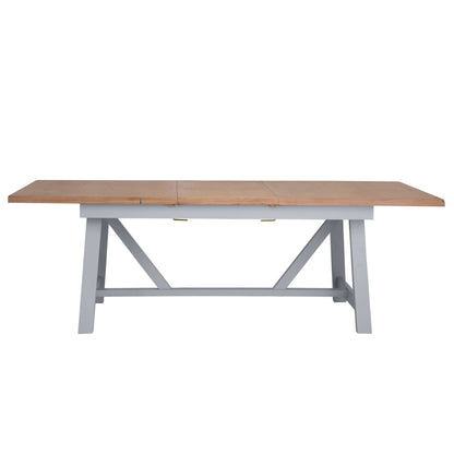 Elodie Dove Grey Oak Refectory Butterfly Extending Table - 1.8m