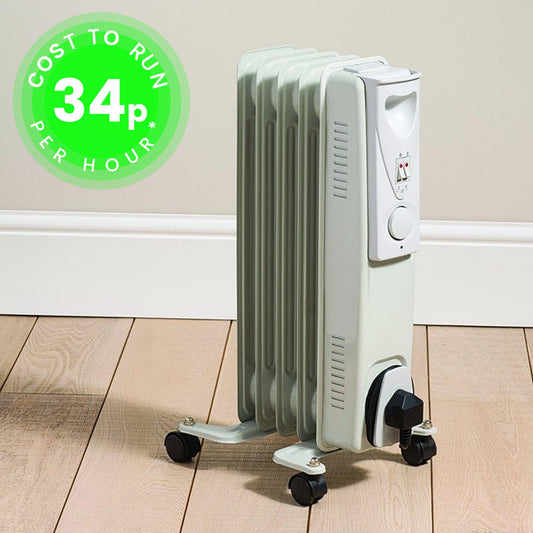 Daewoo 1000W Oil Filled Electric Radiator - White-5024996817959-Bargainia.com