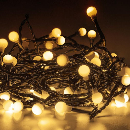 Battery Operated String Lights - 100 LED Berry Bulbs - Warm White-5056150236696-Bargainia.com