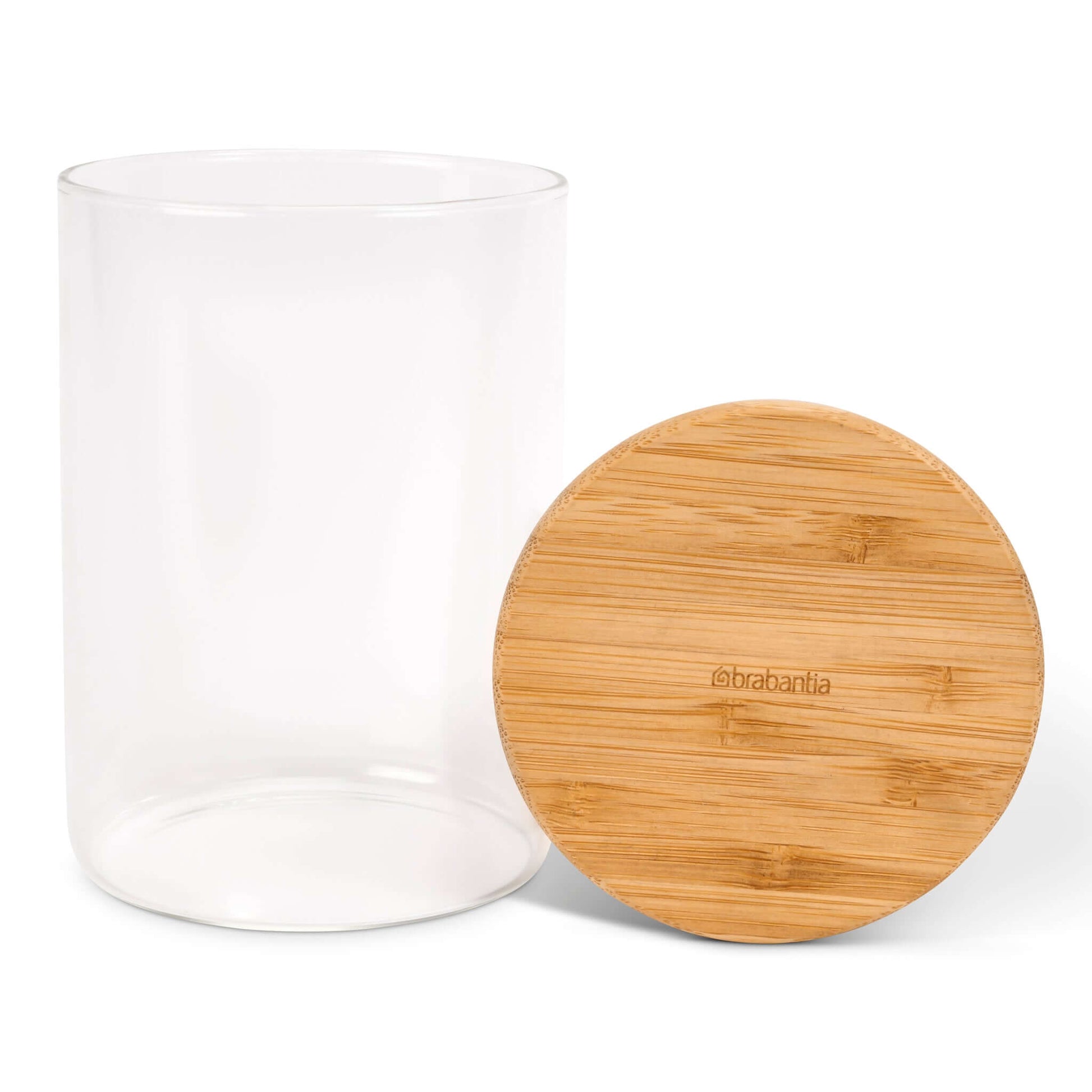 Brabantia Pure Food Glass Storage Jar With Bamboo Lid 700ML-5415252018812-Bargainia.com