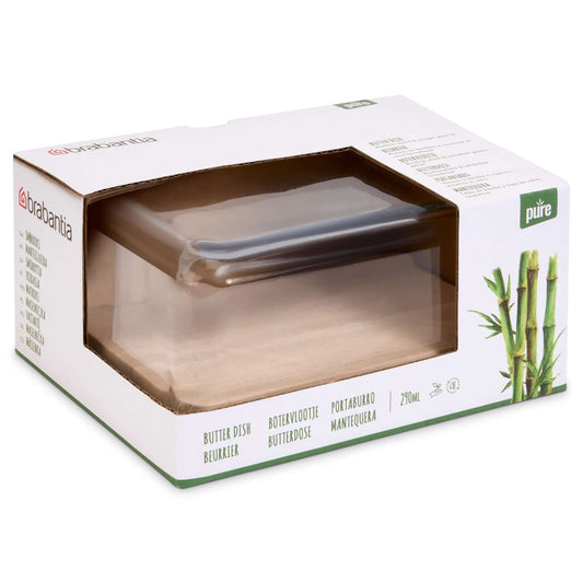 Brabantia Pure Glass & Bamboo Butter Dish 290ml-5415252018881-Bargainia.com
