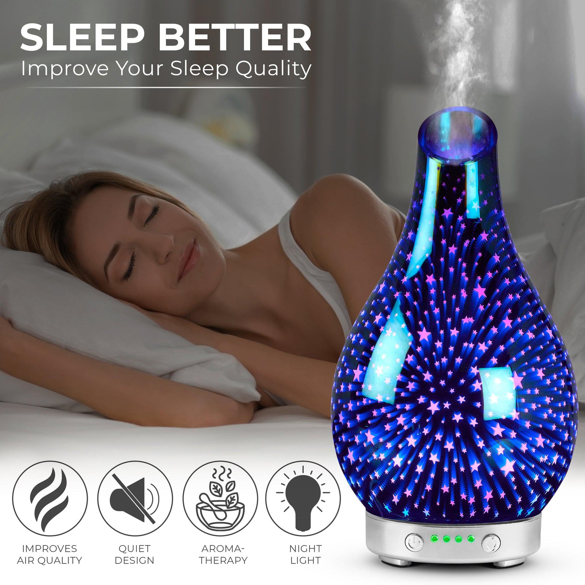 Desire 3D Stars Colour Changing Aroma Humidifier-5010792463810-Bargainia.com